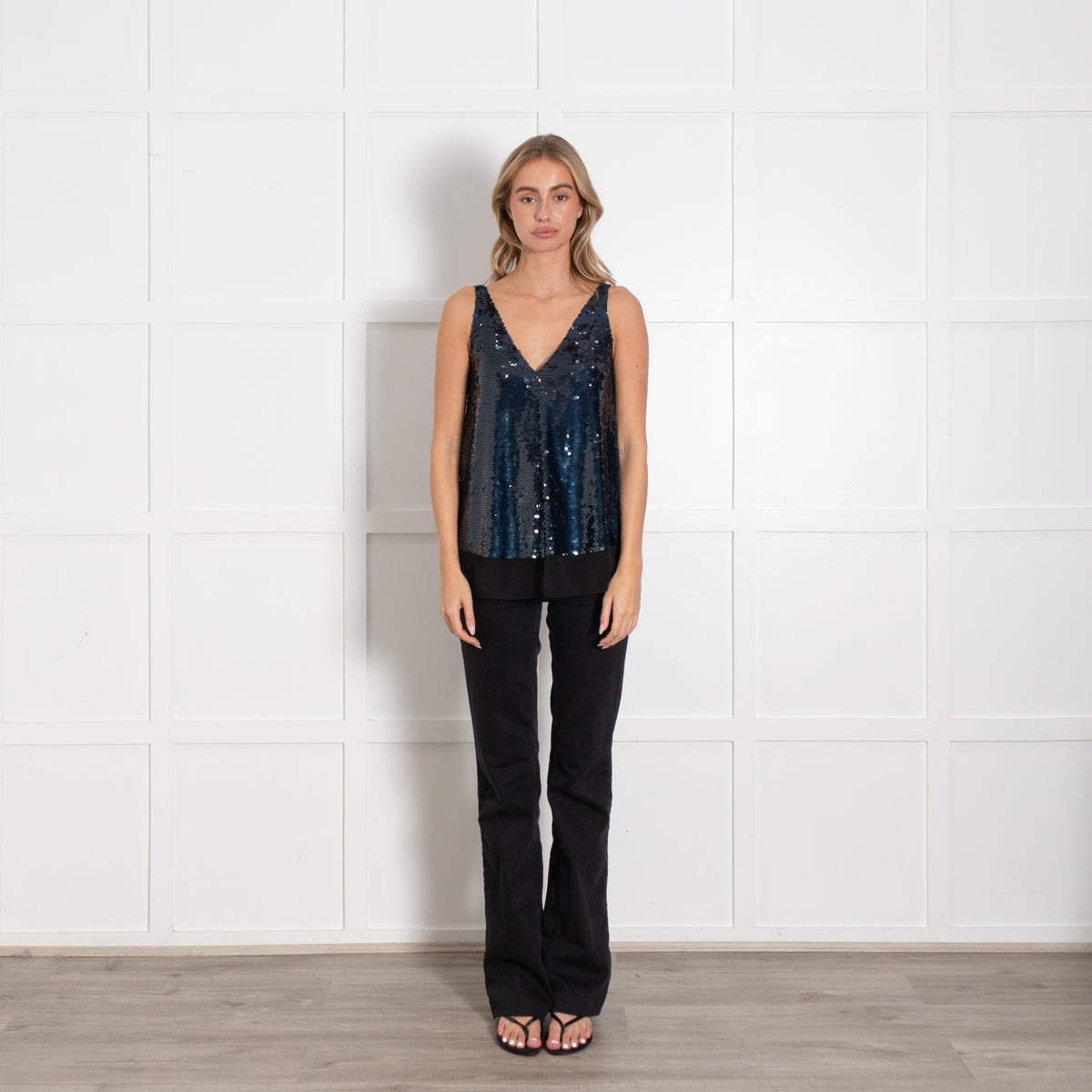 Stella McCartney Navy Sequin Tank Top - Image 1