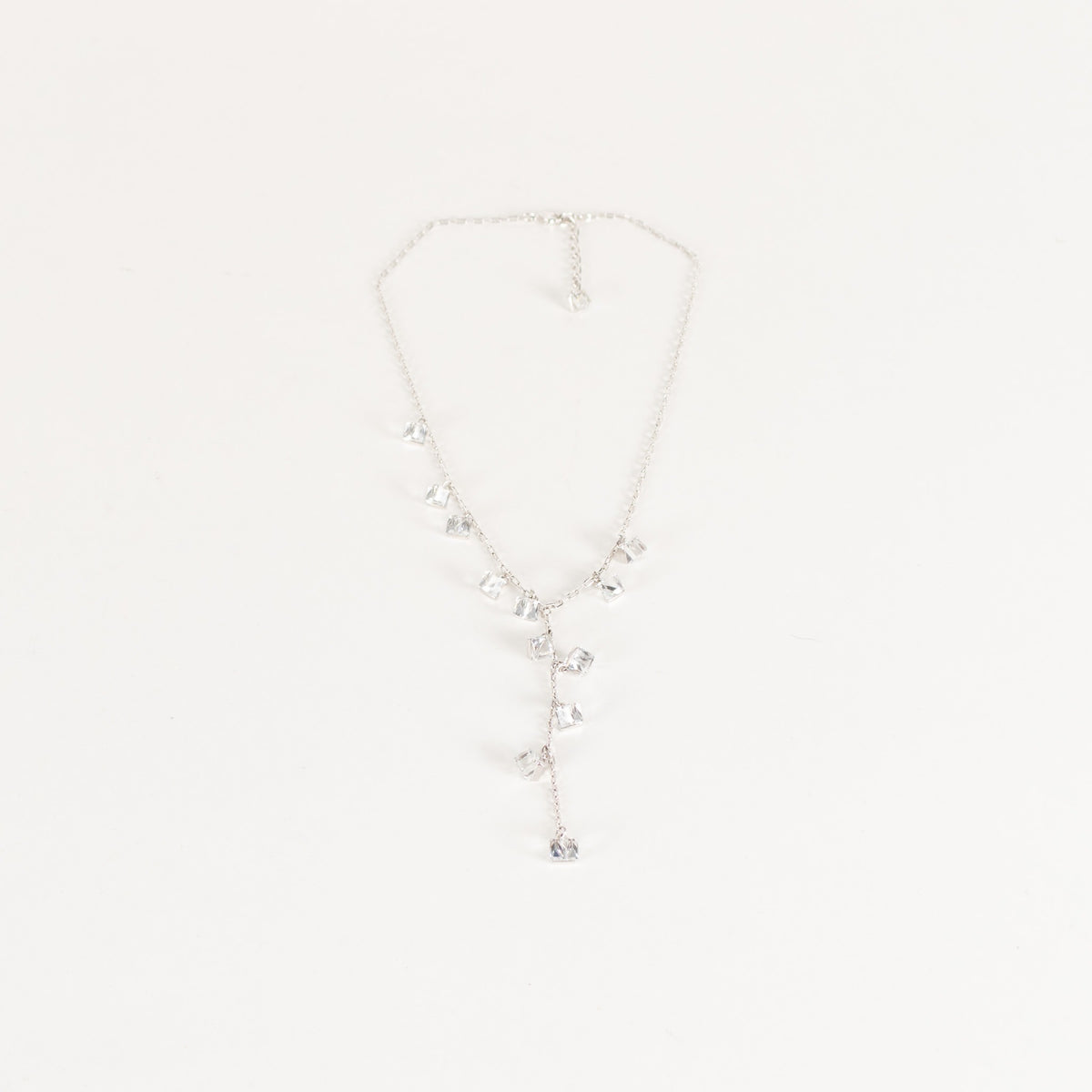Swarovski Silver Drop Crystal Long Necklace - Image 2