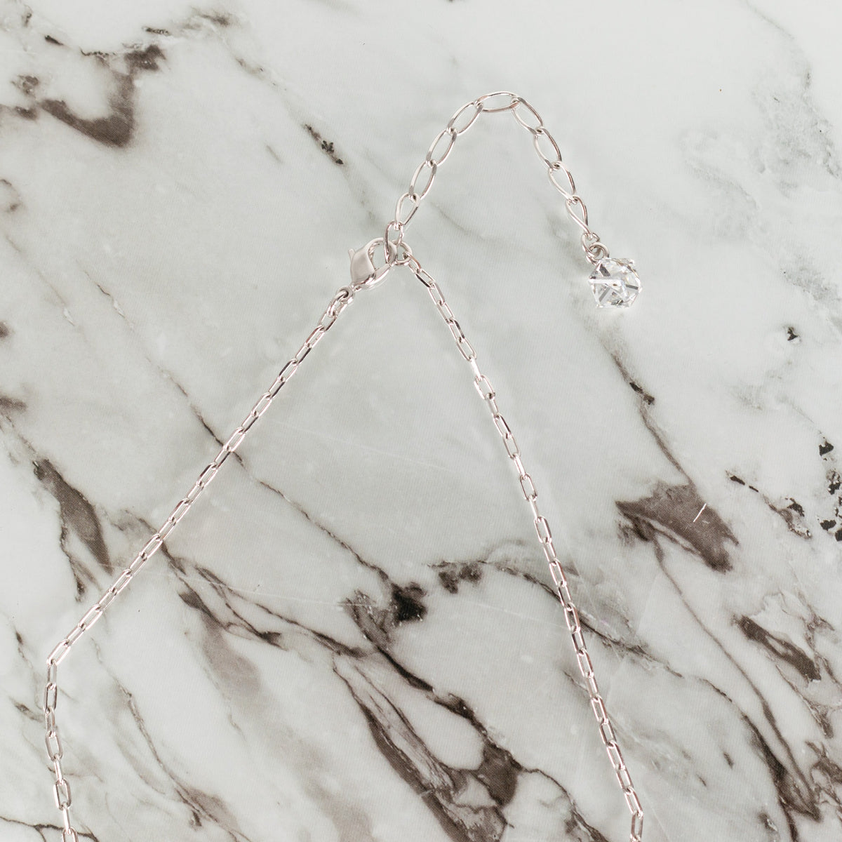 Swarovski Silver Drop Crystal Long Necklace - Image 9