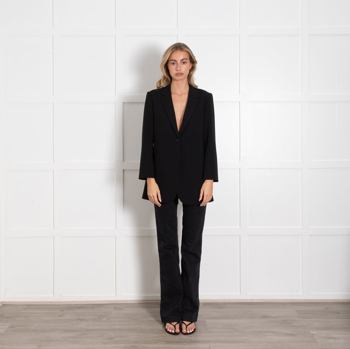 Theory Black Blazer with Back Slit - Image 1