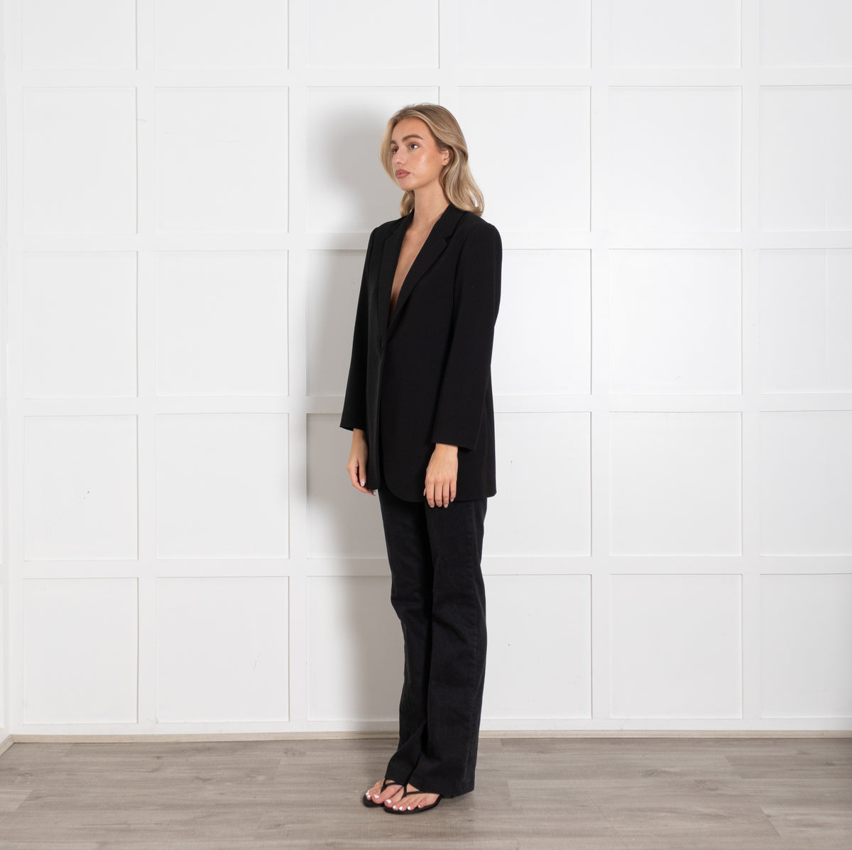 Theory Black Blazer with Back Slit - Image 3
