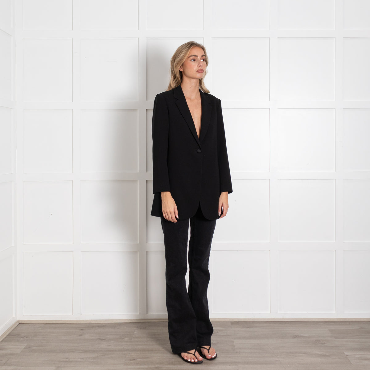 Theory Black Blazer with Back Slit - Image 7