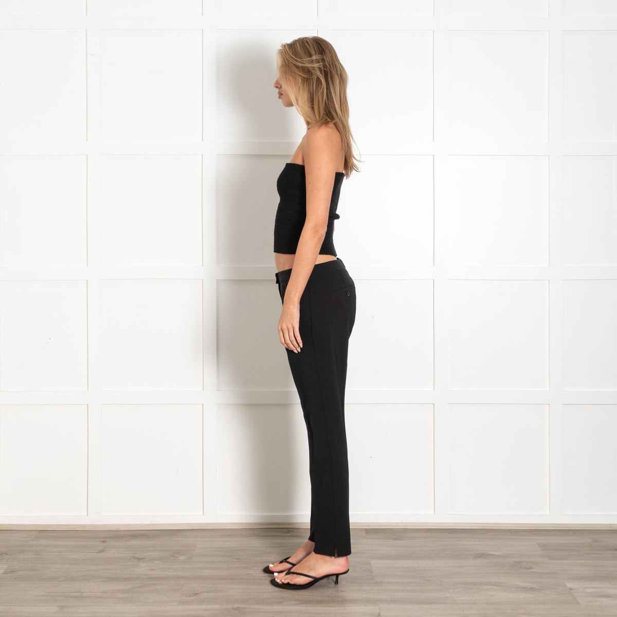 Theory Black Narrow Cut Trousers - Image 4