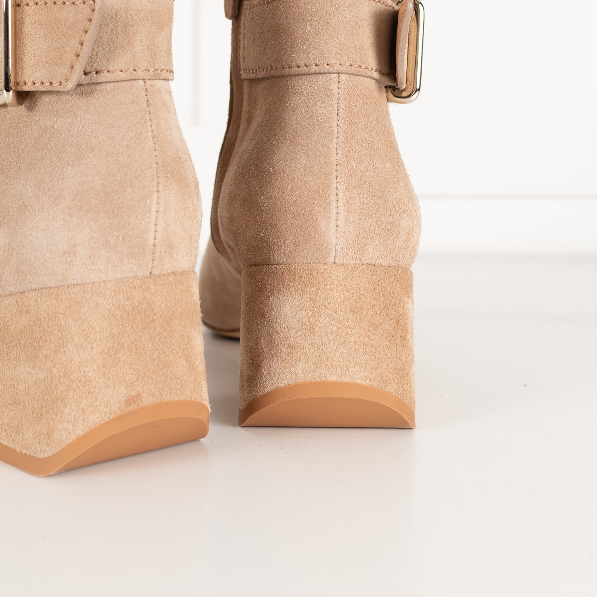 Tod's Beige Suede Buckle Ankle Boots - Image 15