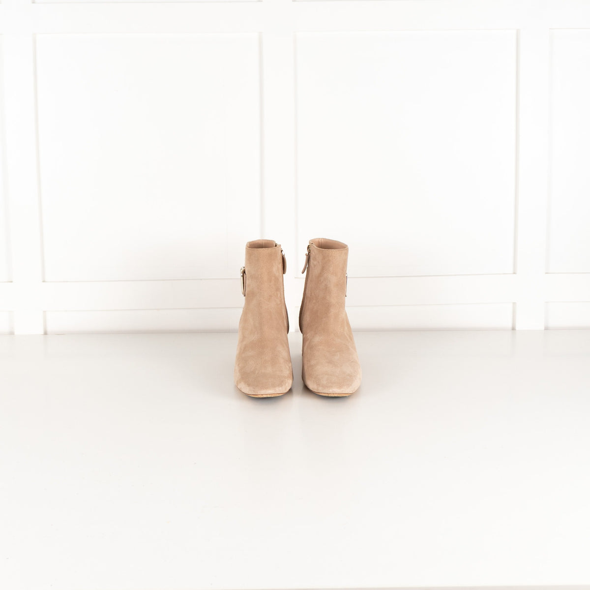 Tod's Beige Suede Buckle Ankle Boots - Image 3