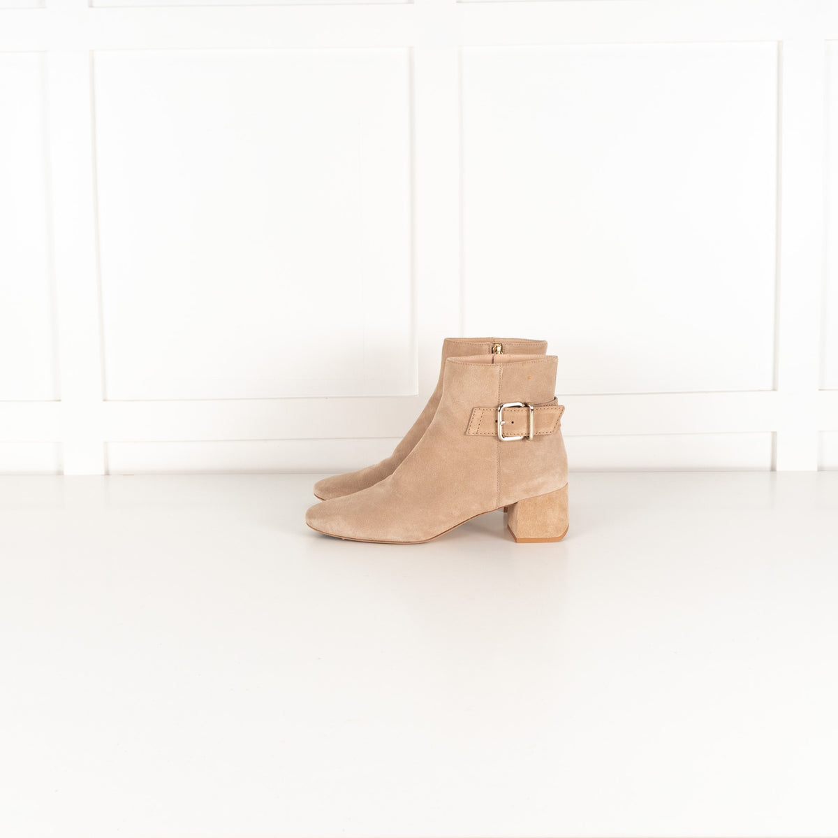 Tod's Beige Suede Buckle Ankle Boots - Image 4