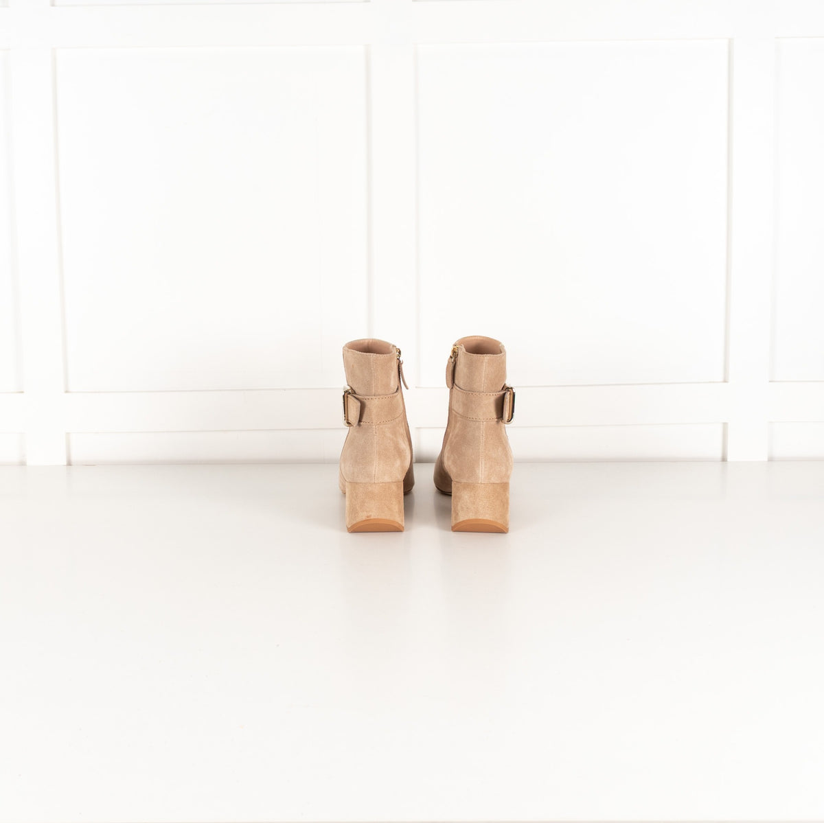 Tod's Beige Suede Buckle Ankle Boots - Image 5