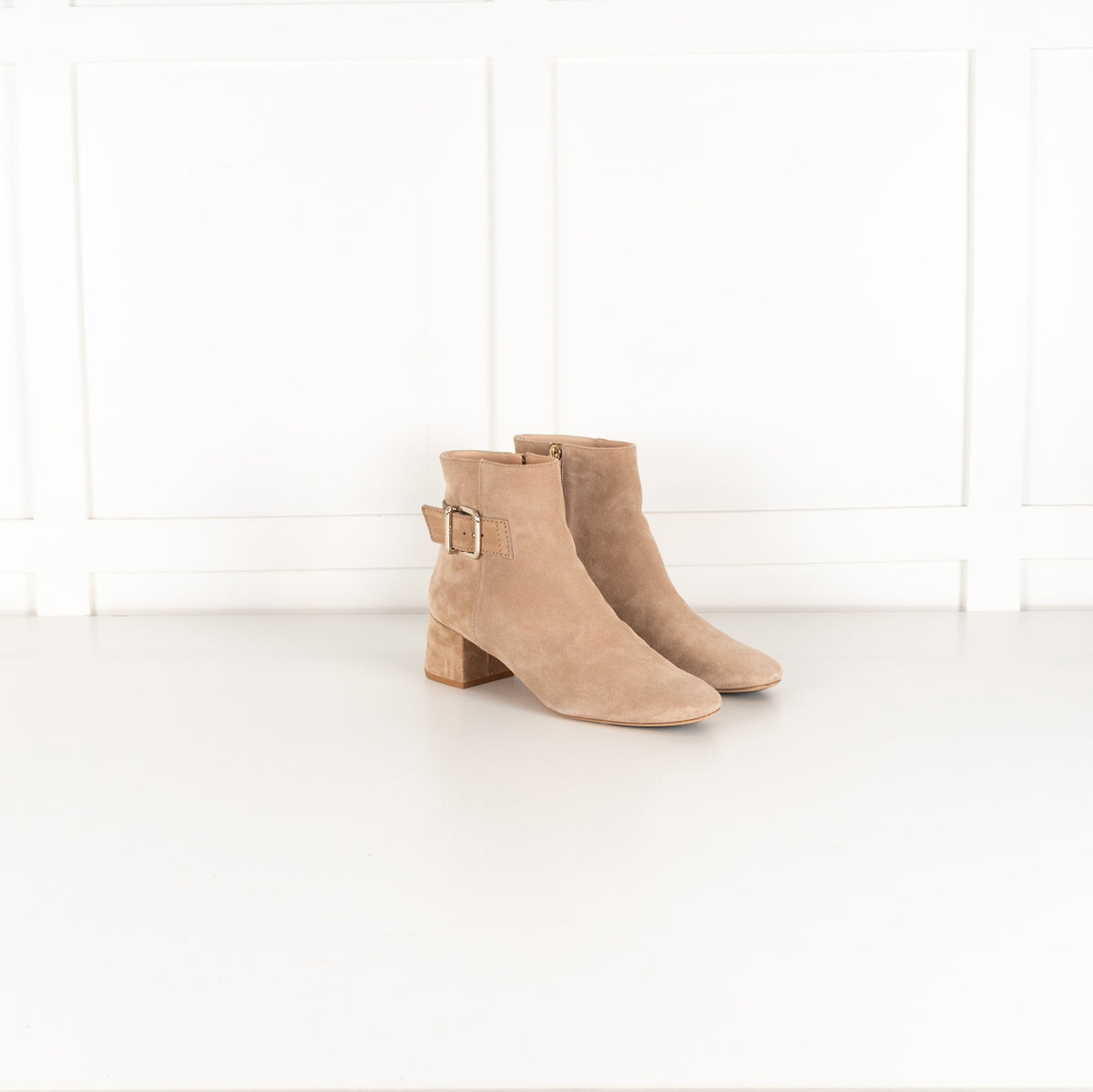 Tod's Beige Suede Buckle Ankle Boots - Image 7