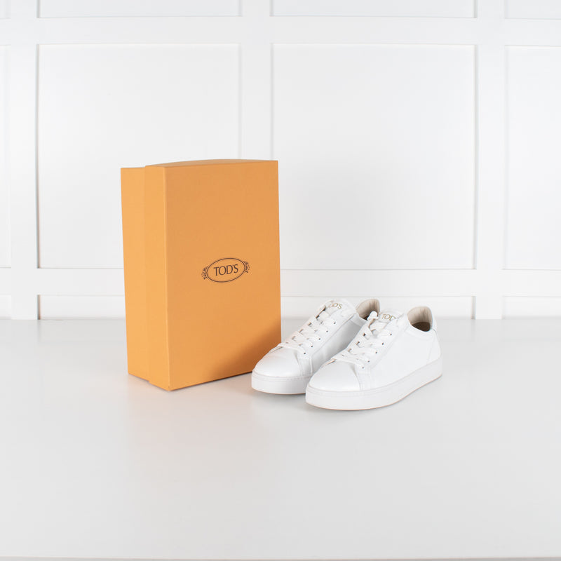 Tod's Cassetta White Leather Sneakers - Image 2