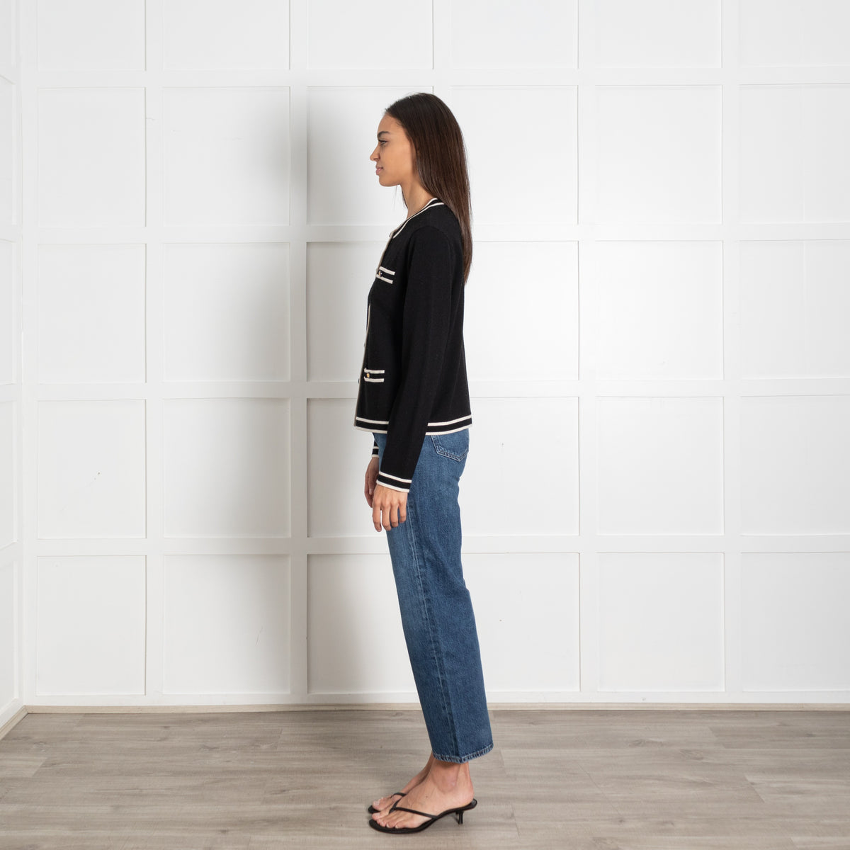 Tory Burch Black Trim Button Kendra Cardigan - Image 4