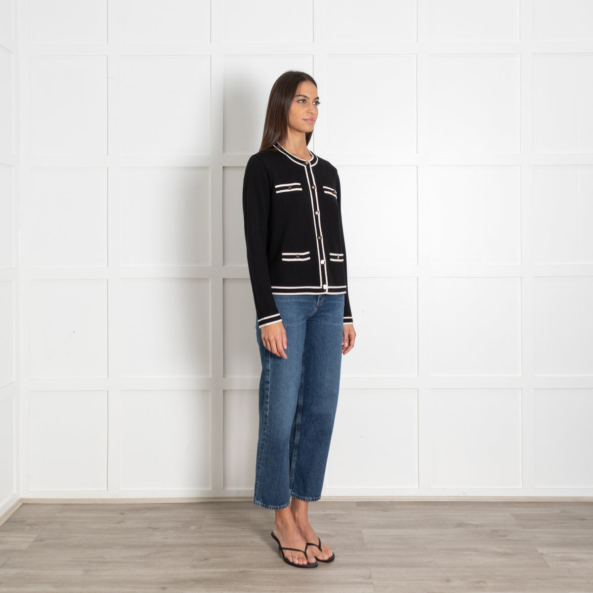 Tory Burch Black Trim Button Kendra Cardigan - Image 7