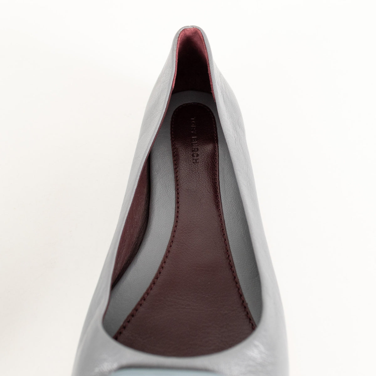 Tory Burch Grey Georgia Leather Ballet Pumps - Image 10