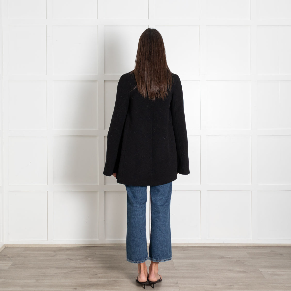 Toteme Black Wool Blend Bell Sleeve Jacket