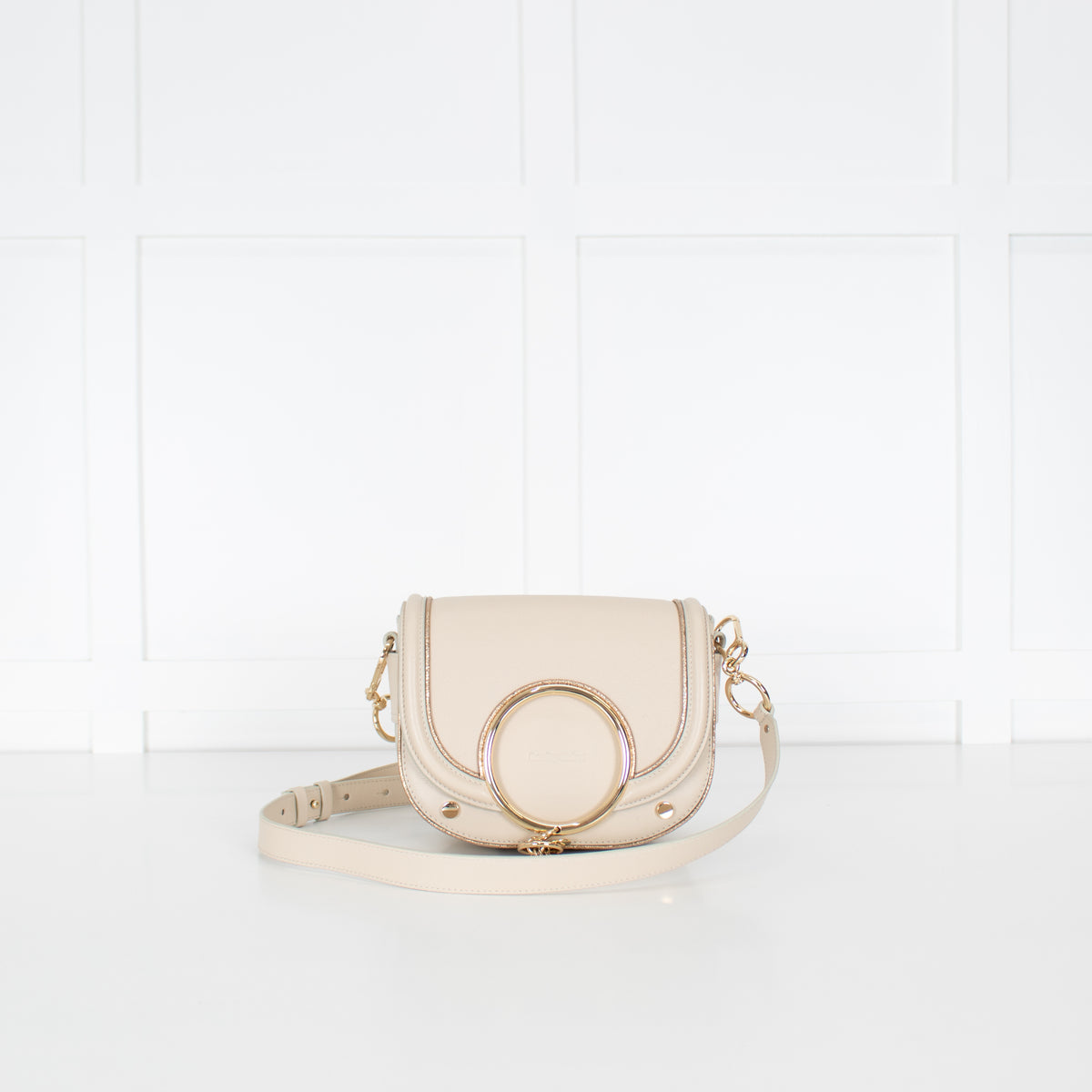 See By Chloe Beige Mara Crossbody with Gold Piping
