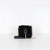 Jimmy Choo Black Suede Bucket Bag with Gold Tassel