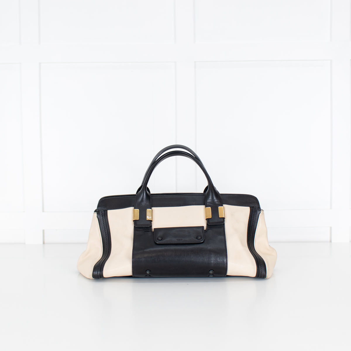 Chloe Black And Cream Leather Alice Bag
