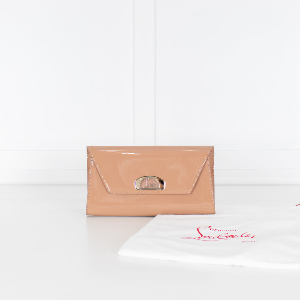 Christian Louboutin Nude Vero Dodat Patent Leather Clutch