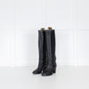 Jimmy Choo Black Leather Studded Knee Length Boots