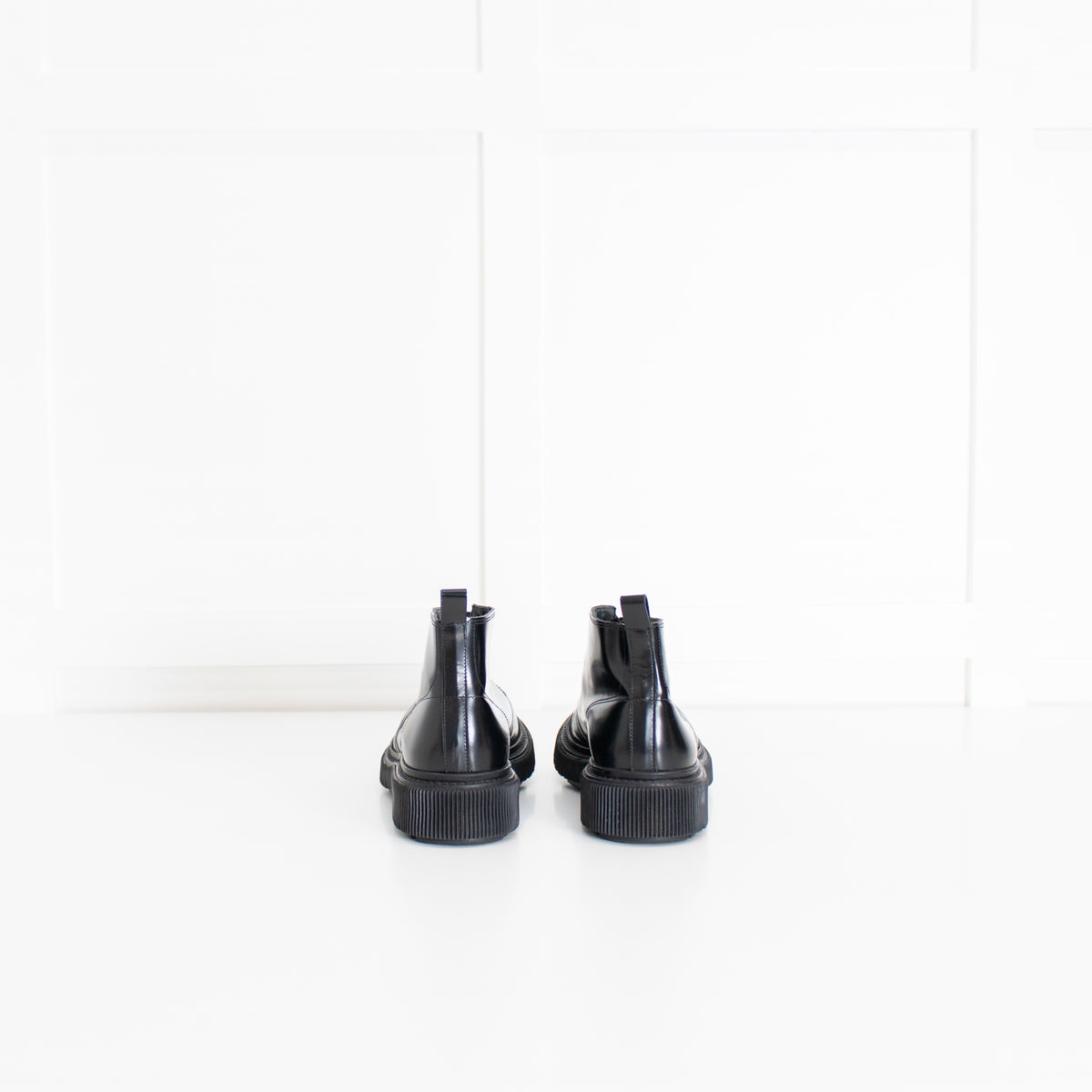 Adieu Black Glossy Leather Lace Up Shoes