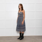 Self-Portrait Blue and White Lace Strappy Dress