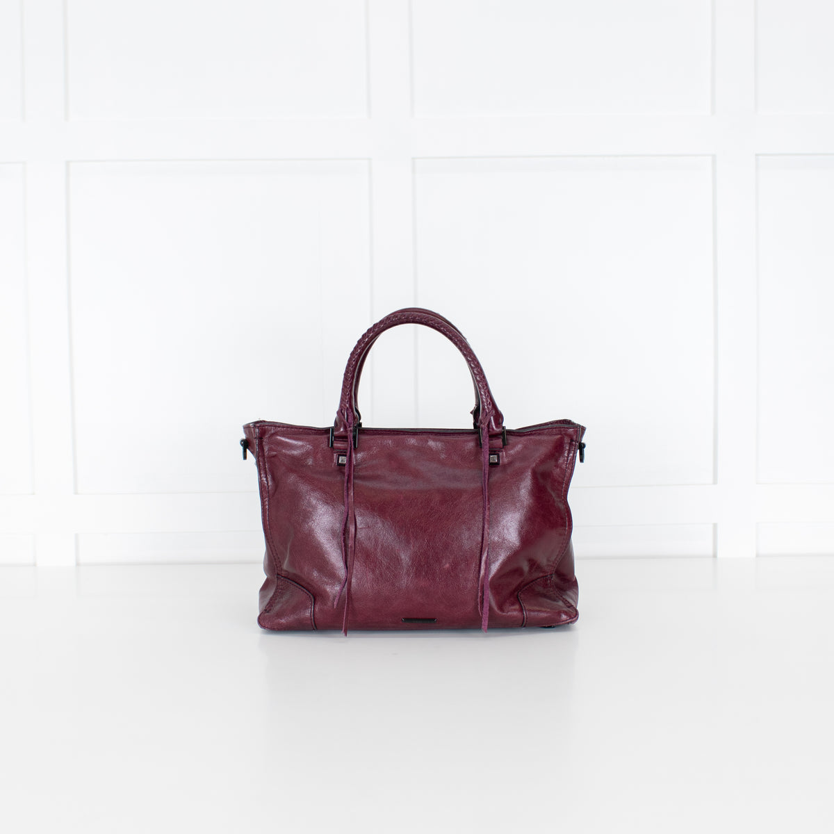 Rebecca Minkoff Plum Leather Regan Satchel Bag