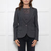 Luisa Sagnoli Grey Wool Fitted Jacket with Lace Panel Detail