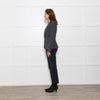 Luisa Sagnoli Grey Wool Fitted Jacket with Lace Panel Detail