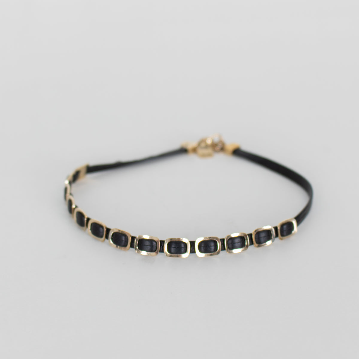 Salvatore Ferragamo Black Gold Vara Chain 2 Lotus Bracelet