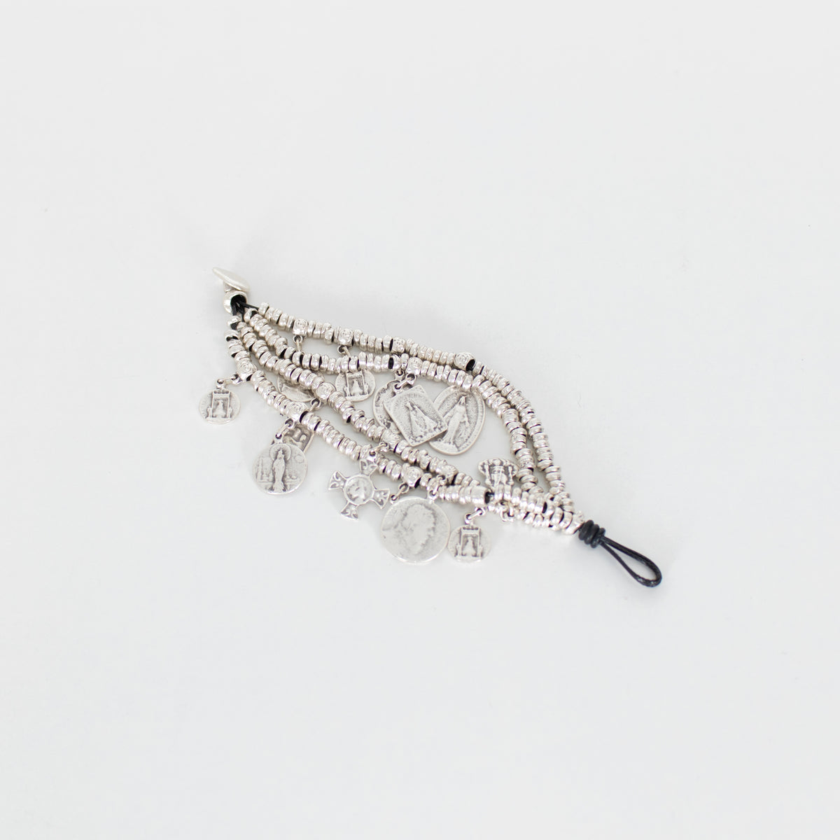 By Virgo Silver on Leather Bysantine Bracelet