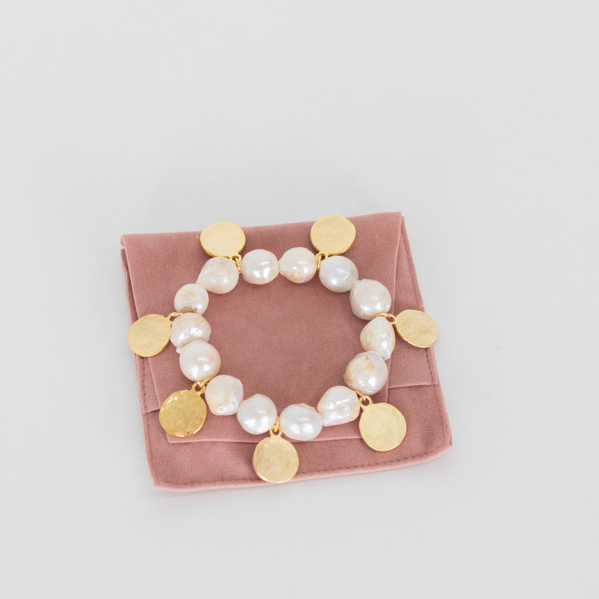 By Virgo Pearl And Coin Stretch Bracelet