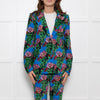 La Double J Blue Multi Floral Print Edition 30 Velvet Blazer