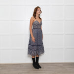Self-Portrait Blue and White Lace Strappy Dress