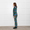 La Double J Blue Multi Floral Print Edition 30 Velvet Trousers