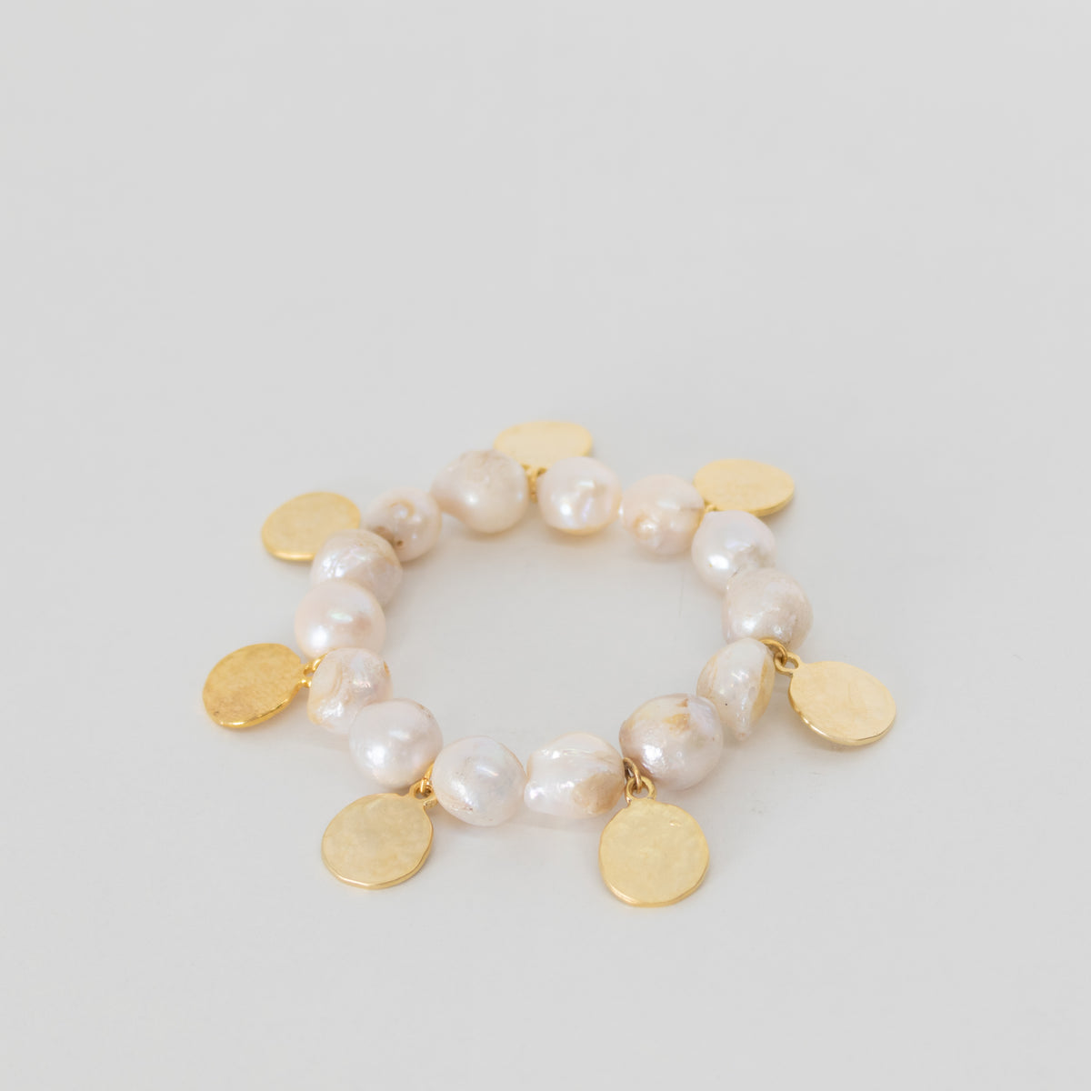 By Virgo Pearl And Coin Stretch Bracelet