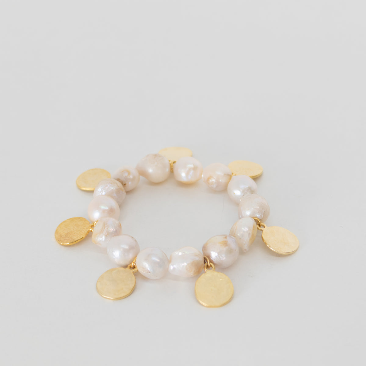 By Virgo Pearl And Coin Stretch Bracelet