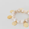 By Virgo Pearl And Coin Stretch Bracelet