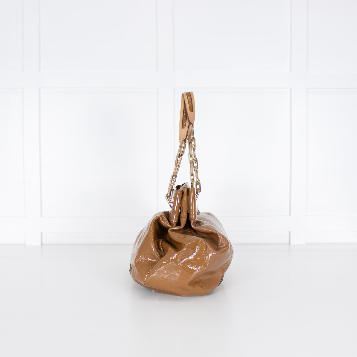Anya Hindmarch Tan Patent Shoulder Bag