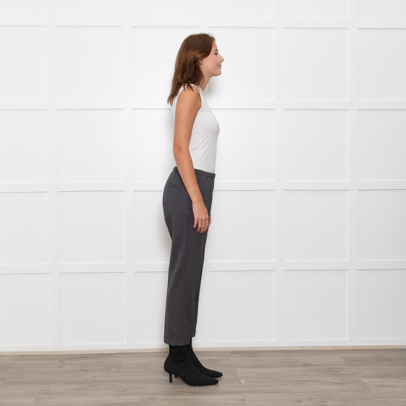 Masscob Grey Elasticated Waist Cigarette Trousers