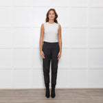 Me + Em Black/White Fleck Joggers With Cream Side Stripe