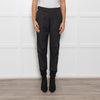 Me + Em Black/White Fleck Joggers With Cream Side Stripe