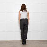 Me + Em Black/White Fleck Joggers With Cream Side Stripe