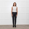 Me + Em Black/White Fleck Joggers With Cream Side Stripe
