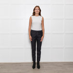 Me + Em Black/White Fleck Joggers With Cream Side Stripe