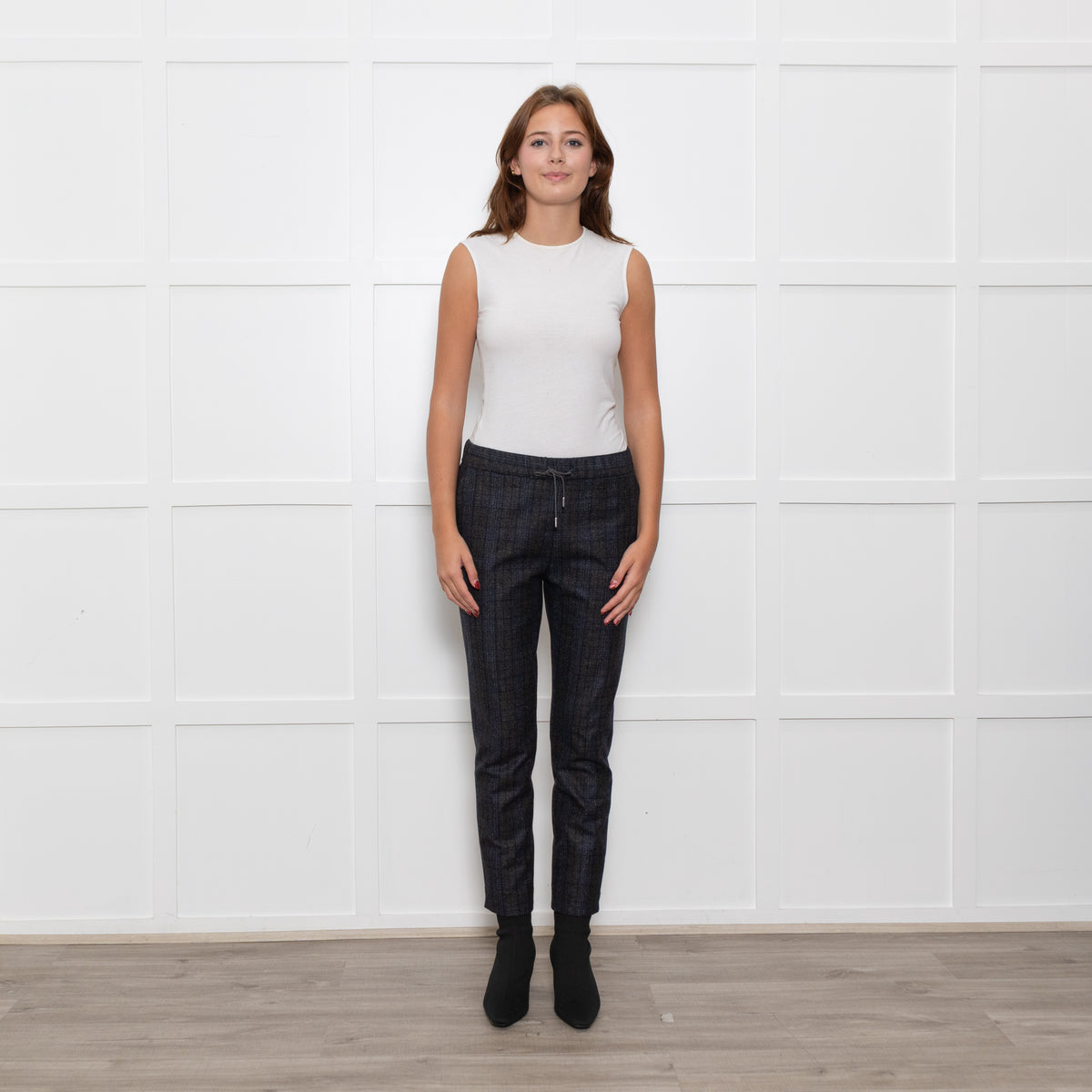 Fabiana Filippi Blue/Grey Check Trousers
