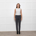 Luisa Spagnoli Stretch Grey Wool Trousers with Grosgrain Waist Trim