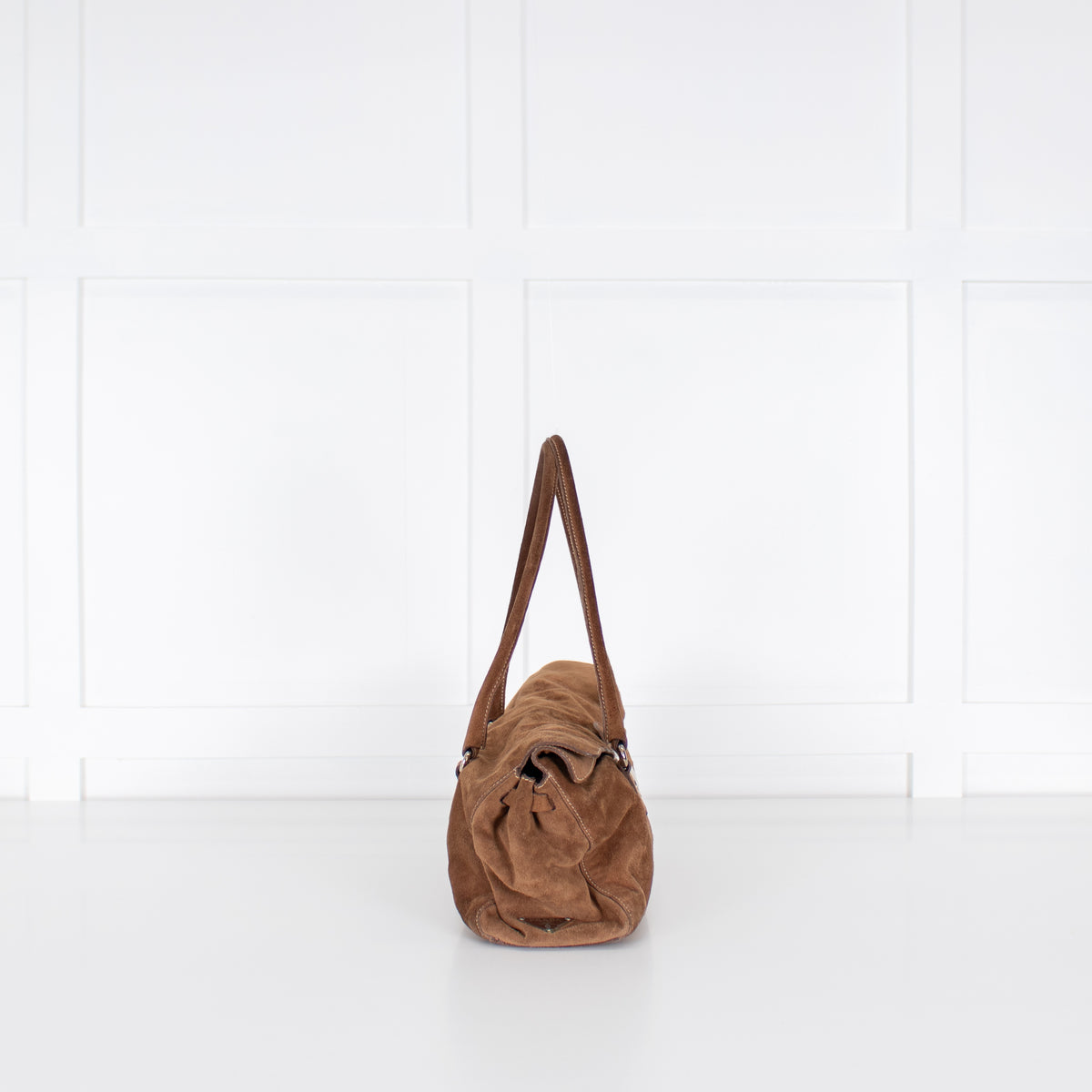 Prada Brown Camoscio Suede Shoulder Bag