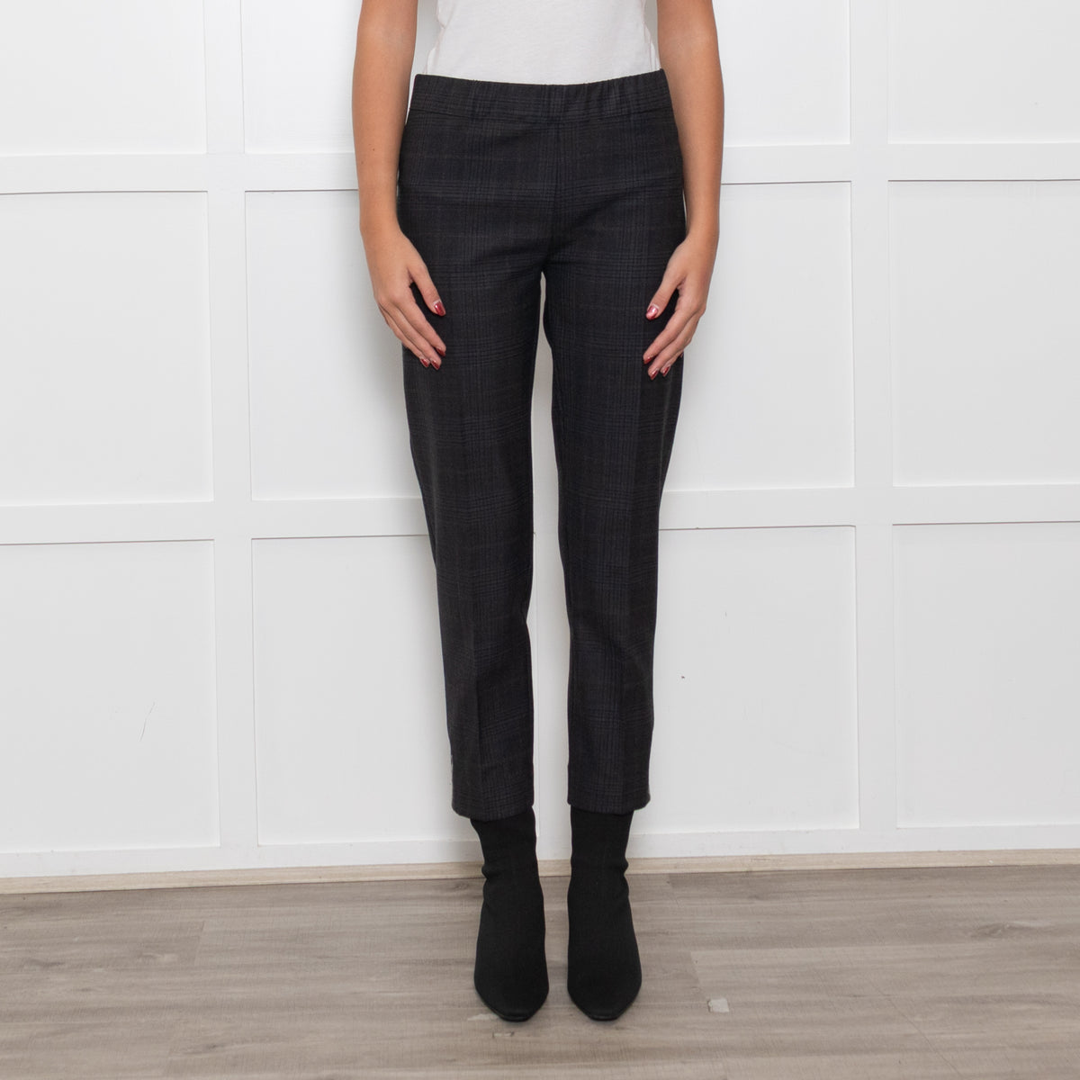 D'Exterior Blue Check Trousers