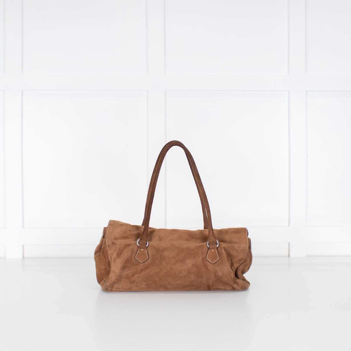 Prada Brown Camoscio Suede Shoulder Bag