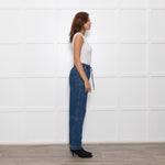 Me + Em Blue Pocket Detail Elasticated Waist Denim Trousers
