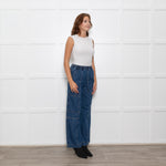 Me + Em Blue Pocket Detail Elasticated Waist Denim Trousers